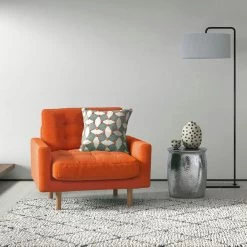 Habitat Fenner Velvet Fabric Armchair - Orange -Sofa Discount Store 8962982 R Z002C