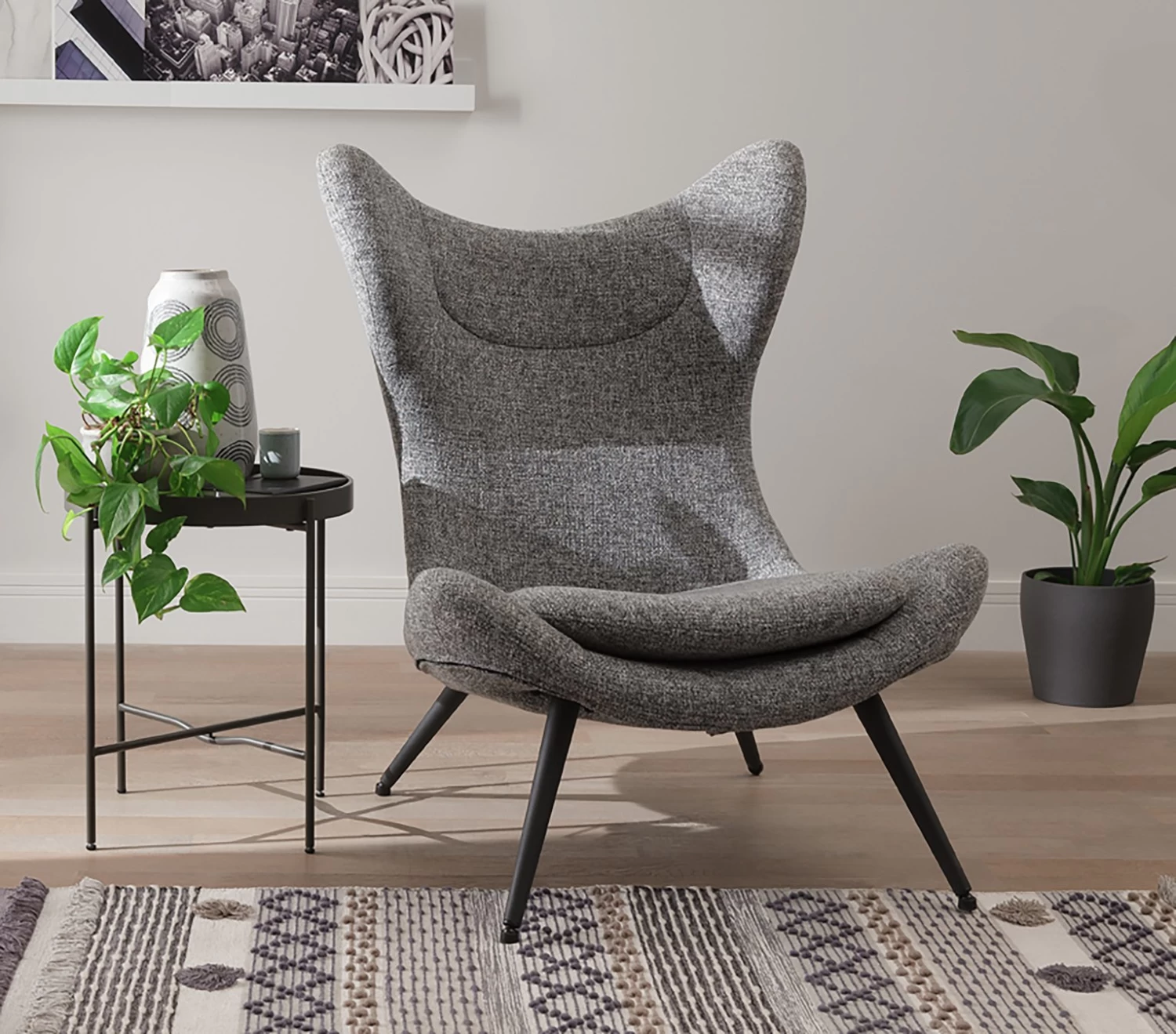 Habitat Robbie Fabric Accent Chair - Grey 4 Habitat Robbie Fabric Accent Chair - Grey - Image 2