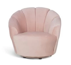Habitat Ezra Velvet Swivel Chair - Blush Pink