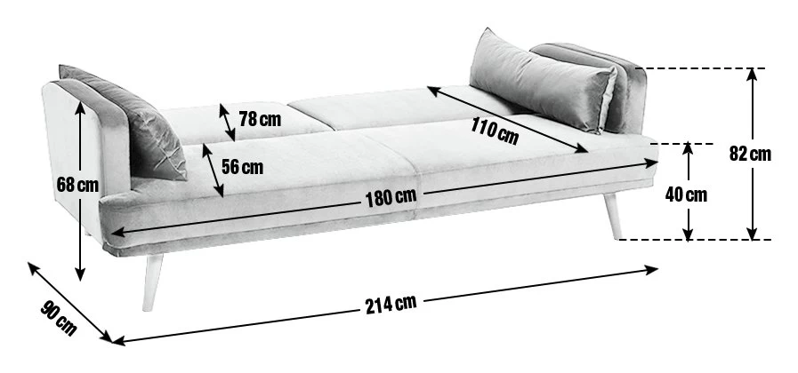 Habitat Andy 3 Seater Velvet Clic Clac Sofa Bed - Blue 6 Habitat Andy 3 Seater Velvet Clic Clac Sofa Bed - Blue - Image 4