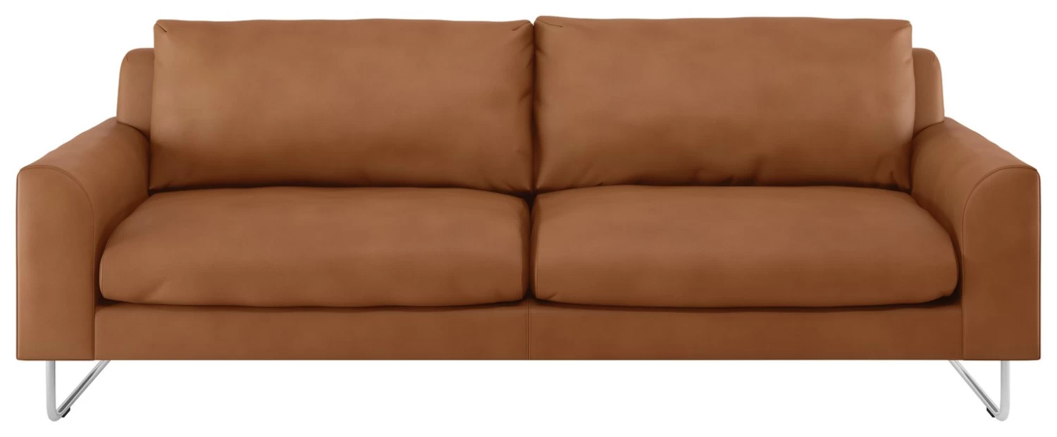Habitat Lyle Leather 3 Seater Sofa - Tan 3 Habitat Lyle Leather 3 Seater Sofa - Tan