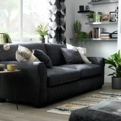 Habitat Lisbon Fabric 4 Seater Sofa - Charcoal -Sofa Discount Store 9178555 R Z001C