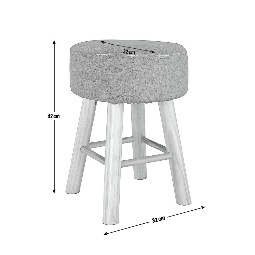 Habitat Sophie Small Fabric Stool - Light Grey 7 Habitat Sophie Small Fabric Stool - Light Grey - Image 5