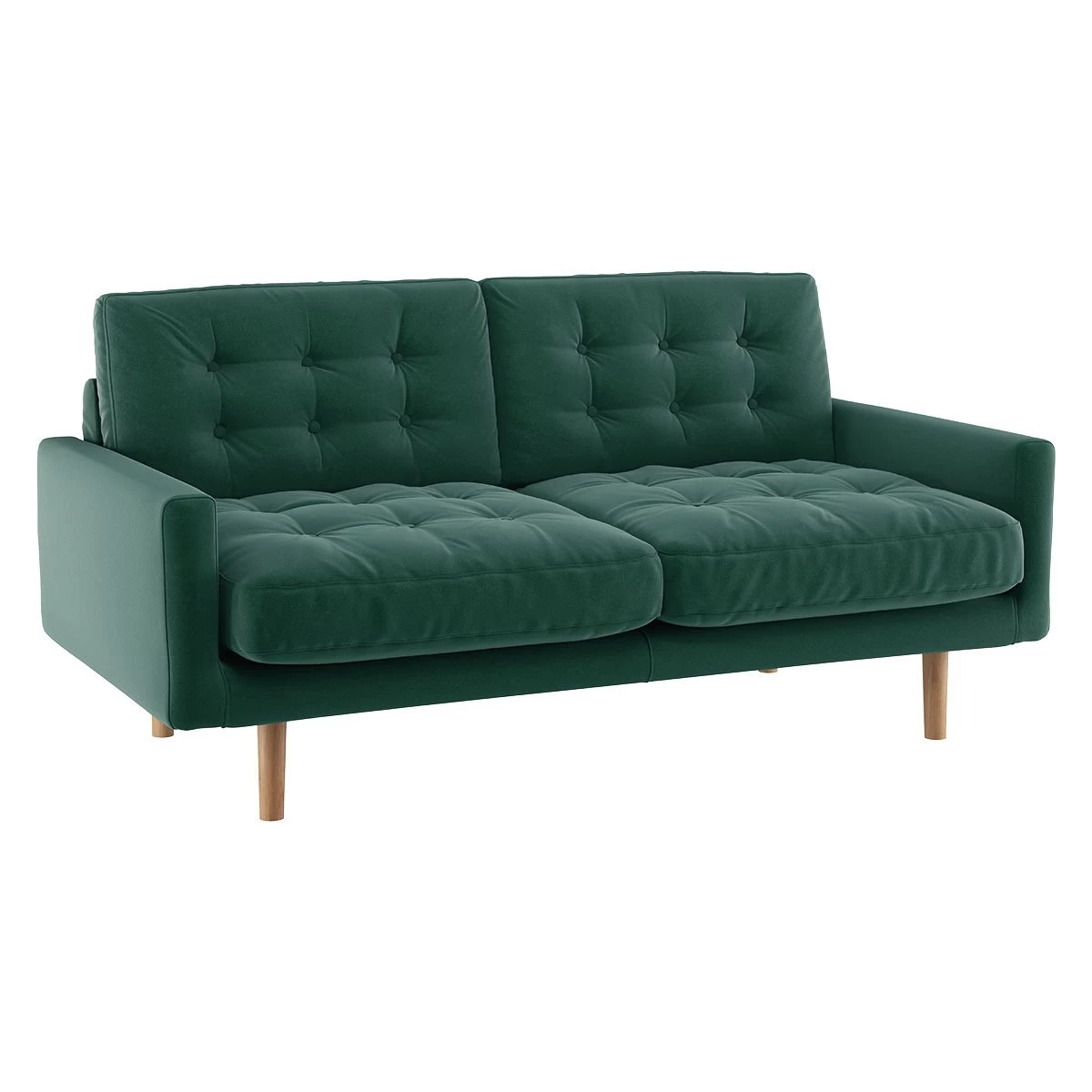 Habitat Fenner Velvet 2 Seater Sofa - Emerald 7 Habitat Fenner Velvet 2 Seater Sofa - Emerald - Image 5