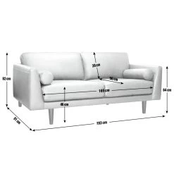 Habitat Jackson Leather 3 Seater Sofa - Grey -Sofa Discount Store 9204601 R E001