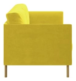 Habitat Hyde Velvet 2 Seater Sofa - Yellow -Sofa Discount Store 9204931 R Z004A