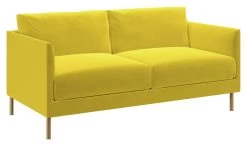 Habitat Hyde Velvet 2 Seater Sofa - Yellow -Sofa Discount Store 9204931 R Z008A