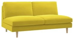 Habitat Teo Velvet 2 Seater Sofa - Yellow -Sofa Discount Store 9216840 R Z008A