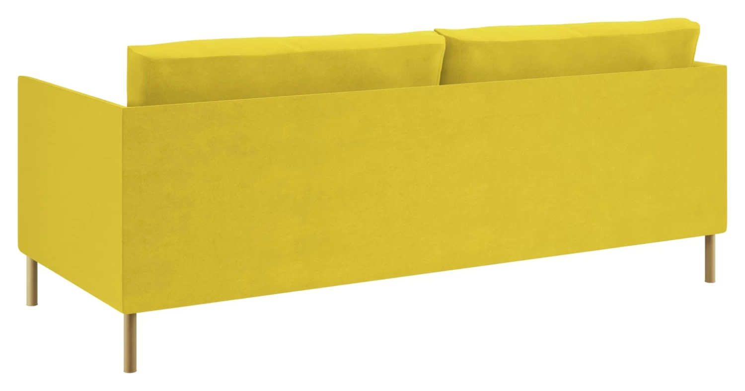 Habitat Hyde Velvet 3 Seater Sofa - Yellow 7 Habitat Hyde Velvet 3 Seater Sofa - Yellow - Image 5