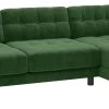 Habitat Hendricks Velvet Right Hand Corner Chaise Sofa-Green -Sofa Discount Store 9269165 R Z001A