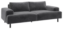 Habitat Julien Velvet 3 Seater Sofa - Grey -Sofa Discount Store 9301542 R Z008A