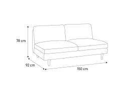 Habitat Teo Velvet 2 Seater Sofa - Orange -Sofa Discount Store 9303382 R E001