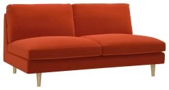 Habitat Teo Velvet 2 Seater Sofa - Orange -Sofa Discount Store 9303382 R Z008A