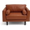 Habitat Jackson Leather Cuddle Chair - Tan