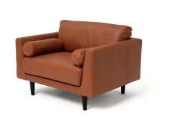Habitat Jackson Leather Cuddle Chair - Tan -Sofa Discount Store 9309939 R Z002A