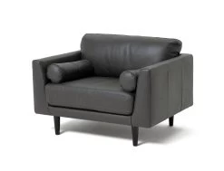 Habitat Jackson Leather Cuddle Chair - Grey -Sofa Discount Store 9338113 R Z002A
