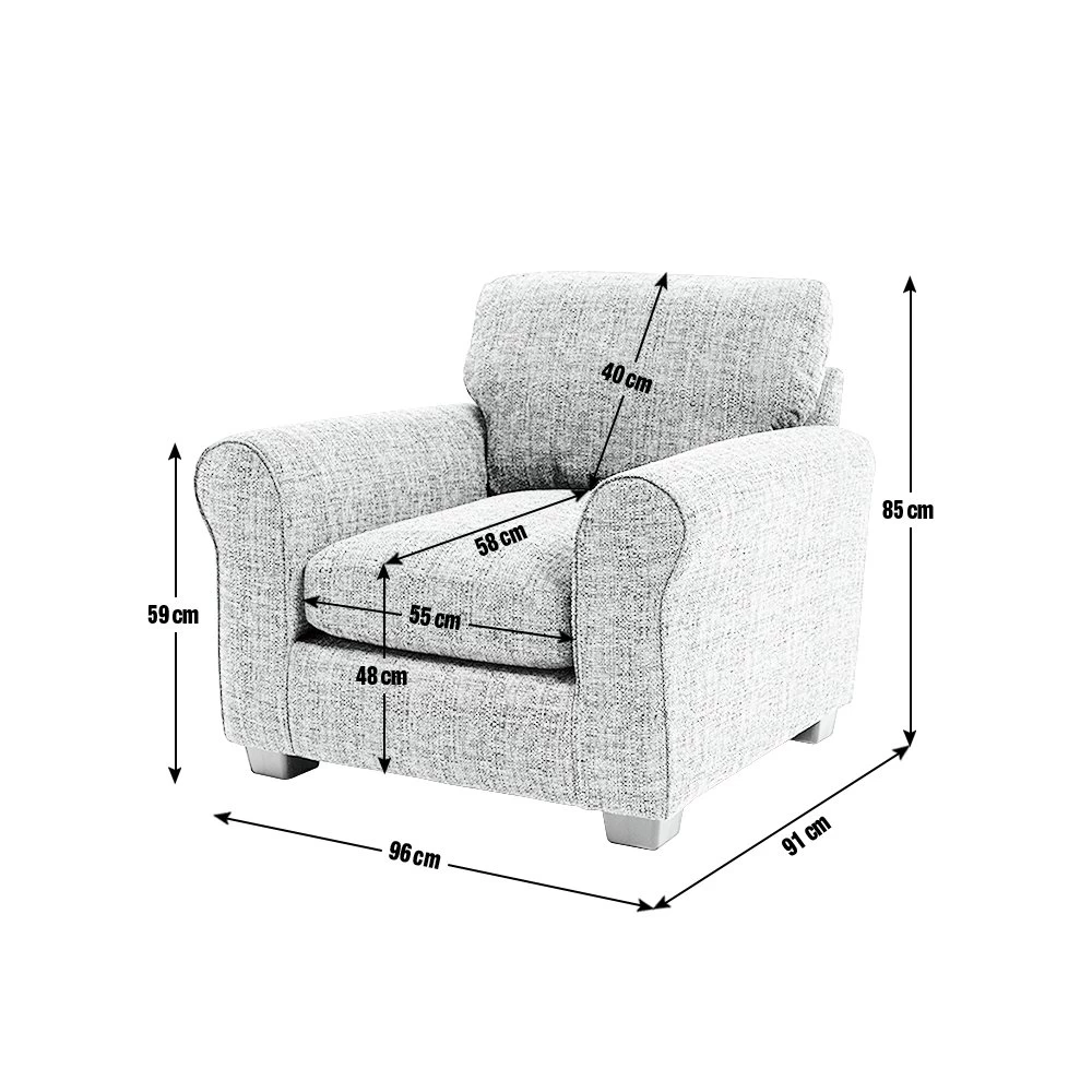 Habitat Lisbon Fabric Armchair - Charcoal 7 Habitat Lisbon Fabric Armchair - Charcoal - Image 5