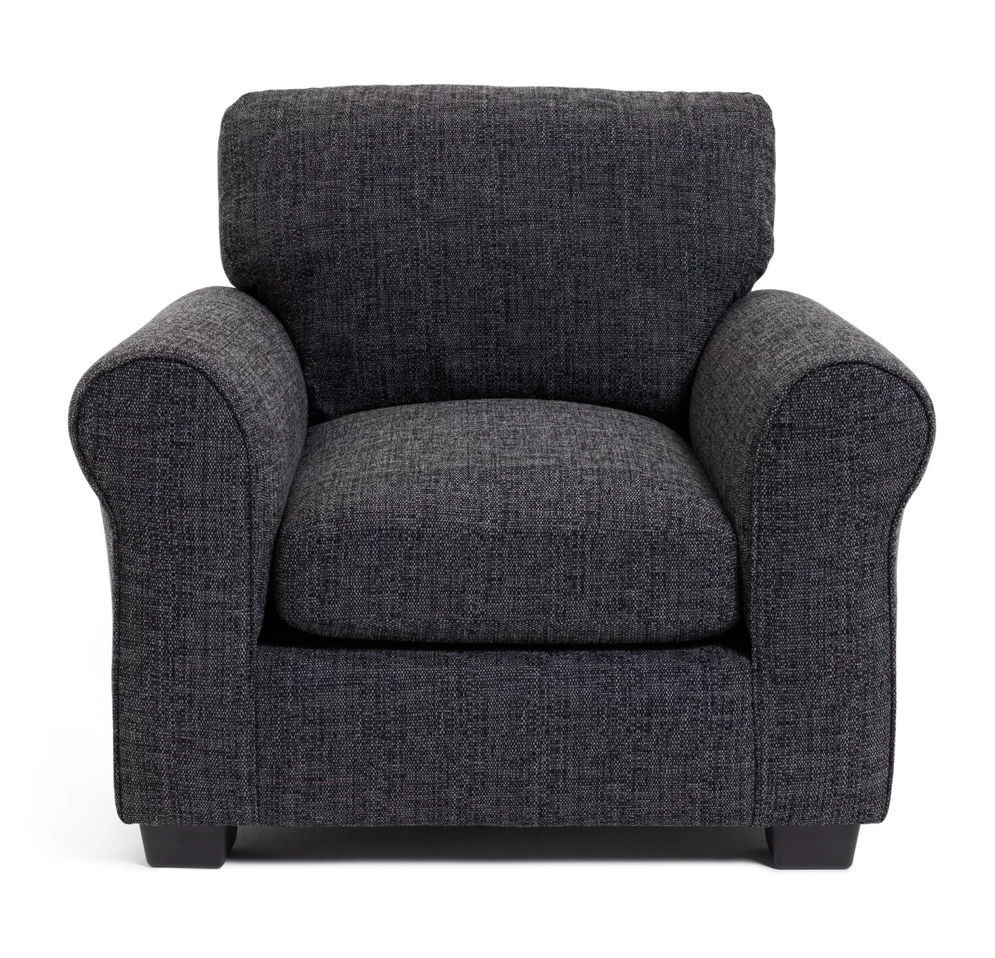 Habitat Lisbon Fabric Armchair - Charcoal 3 Habitat Lisbon Fabric Armchair - Charcoal