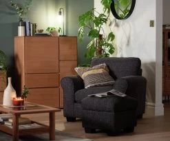 Habitat Lisbon Fabric Armchair - Charcoal 13 Habitat Lisbon Fabric Armchair - Charcoal -Sofa Discount Store 9362897 R Z001C