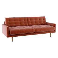 Habitat Fenner Velvet 3 Seater Sofa - Orange -Sofa Discount Store 9374232 R Z002A