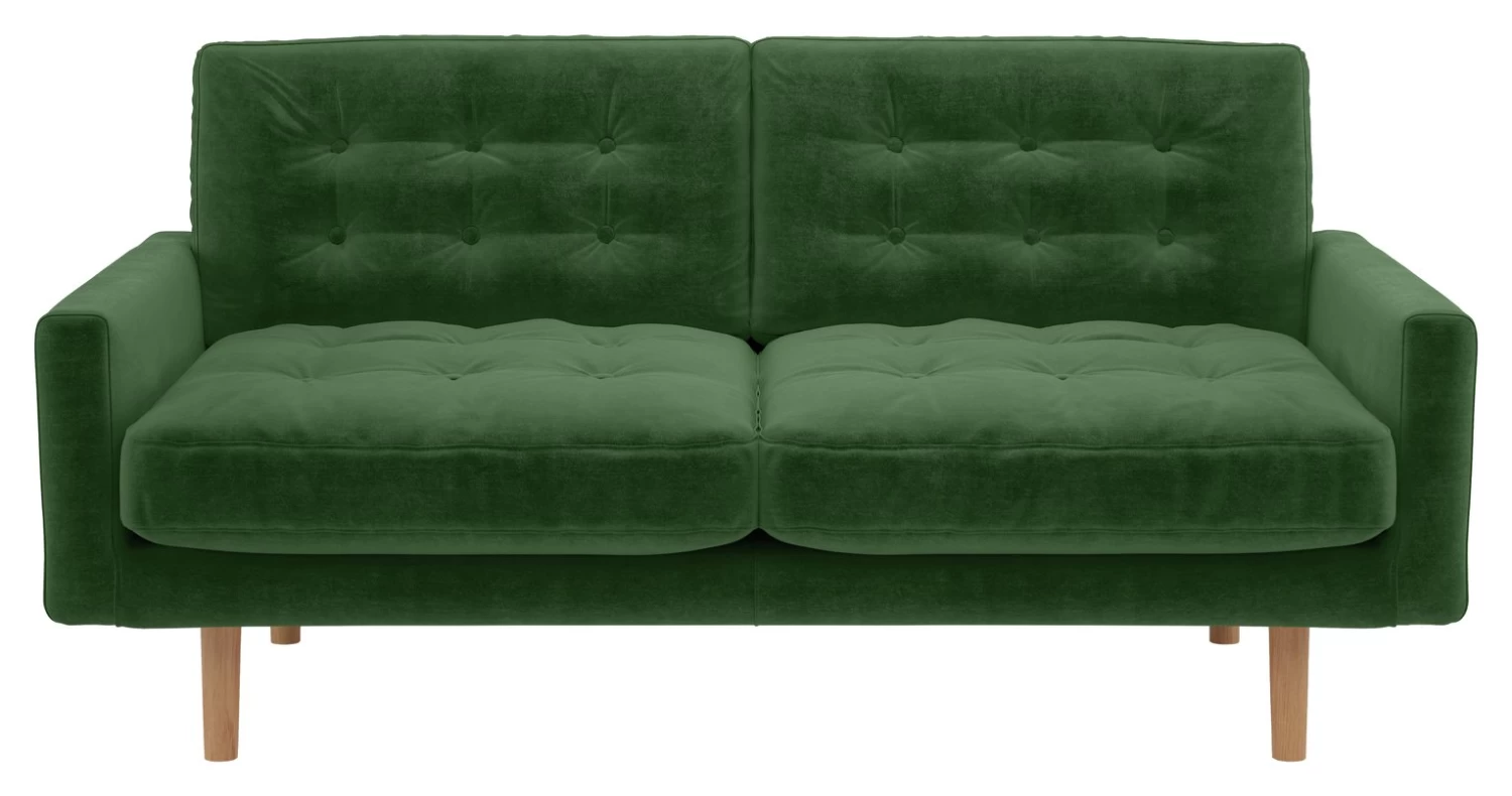 Habitat Fenner Velvet 2 Seater Sofa - Moss Green 3 Habitat Fenner Velvet 2 Seater Sofa - Moss Green