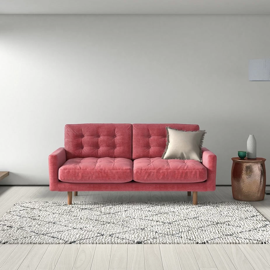 Habitat Fenner Velvet 2 Seater Sofa - Moss Green 5 Habitat Fenner Velvet 2 Seater Sofa - Moss Green - Image 3