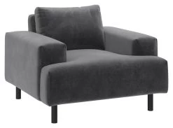 Habitat Julien Velvet Armchair - Grey -Sofa Discount Store 9383058 R Z008A