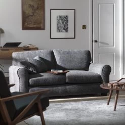 Habitat Lisbon Fabric 3 Seater Sofa - Charcoal -Sofa Discount Store 9397460 R Z001C