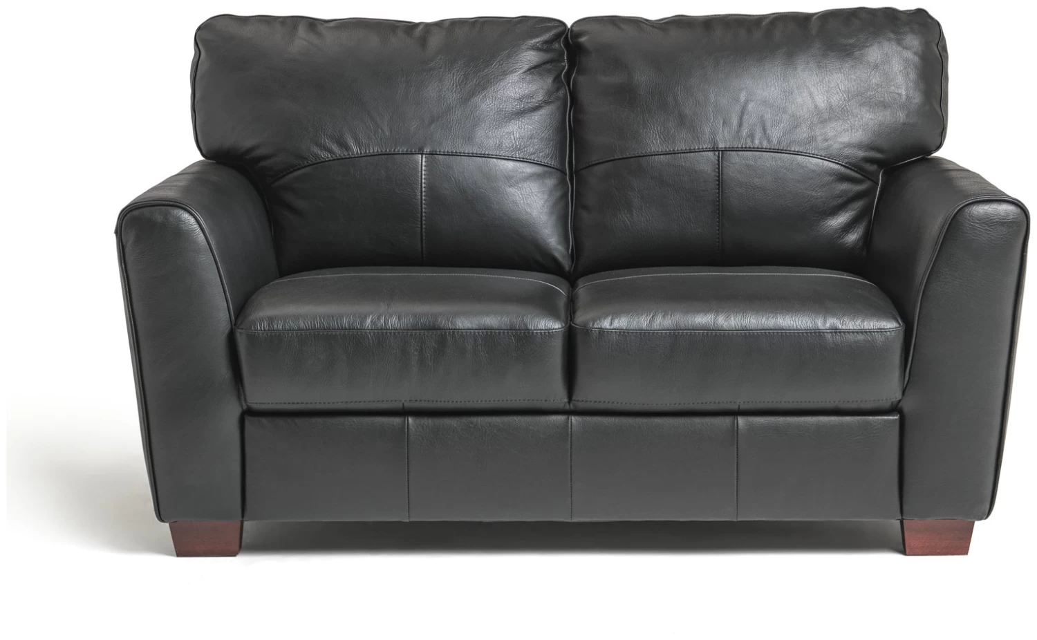 Habitat Milford Leather 2 Seater Sofa - Black 3 Habitat Milford Leather 2 Seater Sofa - Black