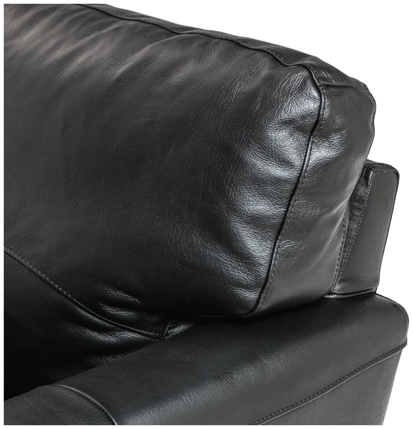 Habitat Milford Leather 2 Seater Sofa - Black 11 Habitat Milford Leather 2 Seater Sofa - Black - Image 9