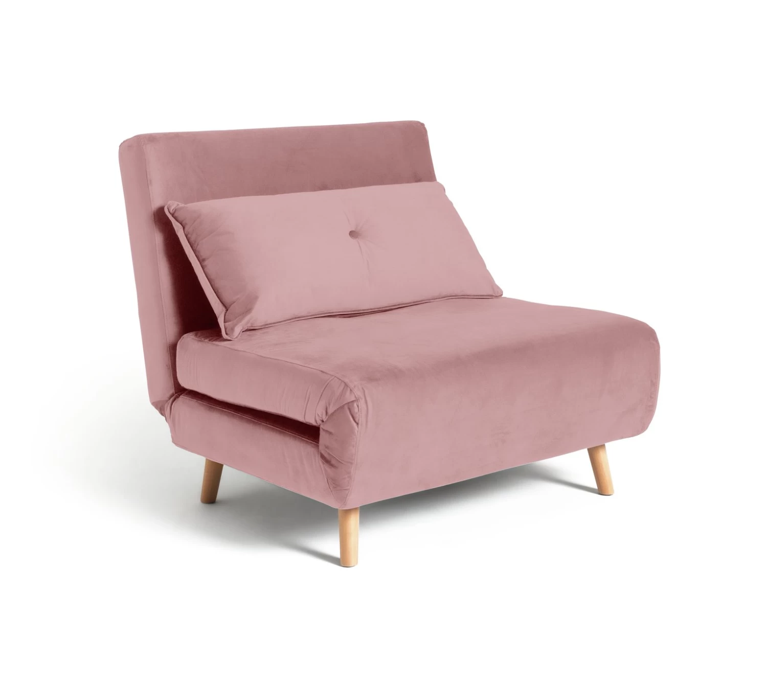 Habitat Roma Single Velvet Chairbed - Pink 3 Habitat Roma Single Velvet Chairbed - Pink