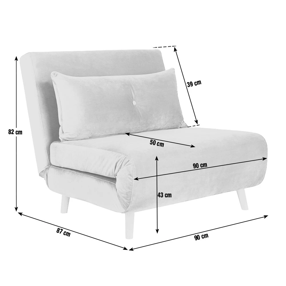 Habitat Roma Single Velvet Chairbed - Pink 8 Habitat Roma Single Velvet Chairbed - Pink - Image 6