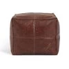 Habitat Kaikoo Faux Leather Footstool - Brown -Sofa Discount Store 9448319 R Z001A