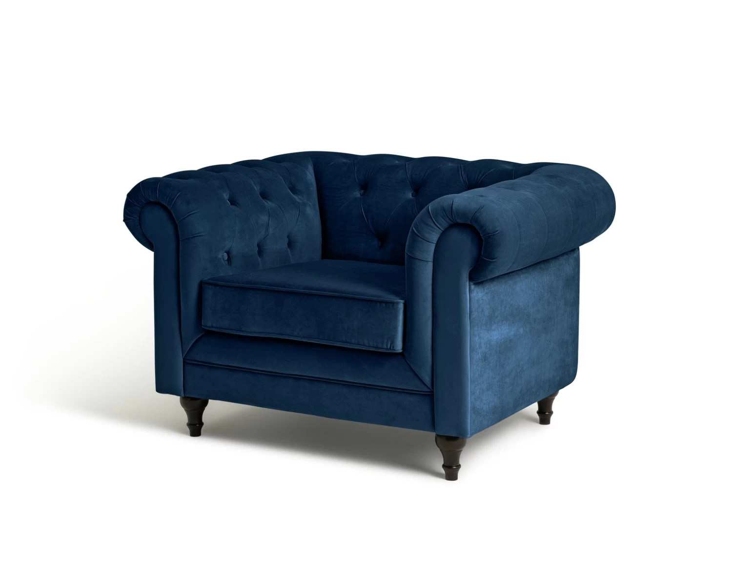 Habitat Chesterfield Velvet Armchair - Blue 7 Habitat Chesterfield Velvet Armchair - Blue - Image 5