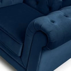 Habitat Chesterfield Velvet Armchair - Blue 20 Habitat Chesterfield Velvet Armchair - Blue -Sofa Discount Store 9449325 R Z006A
