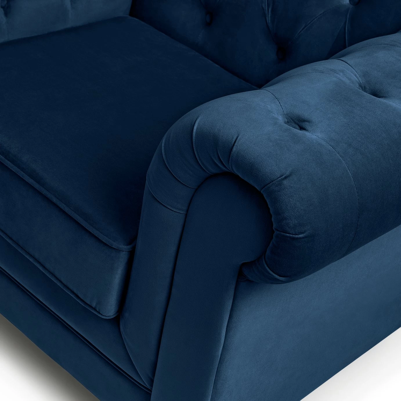 Habitat Chesterfield Velvet Armchair - Blue 11 Habitat Chesterfield Velvet Armchair - Blue - Image 9