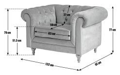 Habitat Chesterfield Velvet Armchair - Blue 21 Habitat Chesterfield Velvet Armchair - Blue -Sofa Discount Store 9449325 R Z020A