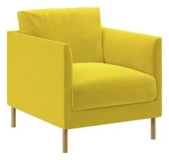 Habitat Hyde Velvet Armchair - Yellow -Sofa Discount Store 9452013 R Z008A
