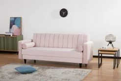 Habitat Preston Clic Clac Velvet Sofa Bed - Pink -Sofa Discount Store 9478255 R Z002C