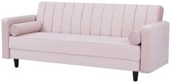 Habitat Preston Clic Clac Velvet Sofa Bed - Pink -Sofa Discount Store 9478255 R Z006A