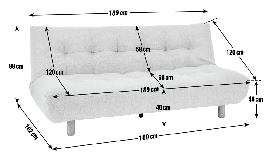 Habitat Kota 3 Seater Boucle Clic Clac Sofa Bed - Cream 6 Habitat Kota 3 Seater Boucle Clic Clac Sofa Bed - Cream - Image 4