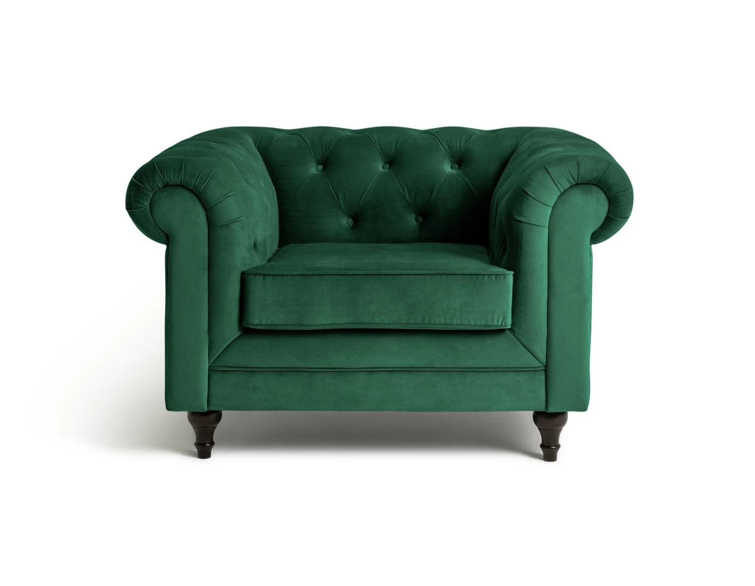 Habitat Chesterfield Velvet Armchair - Green 3 Habitat Chesterfield Velvet Armchair - Green