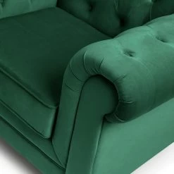 Habitat Chesterfield Velvet Armchair - Green 15 Habitat Chesterfield Velvet Armchair - Green -Sofa Discount Store 9491641 R Z006A