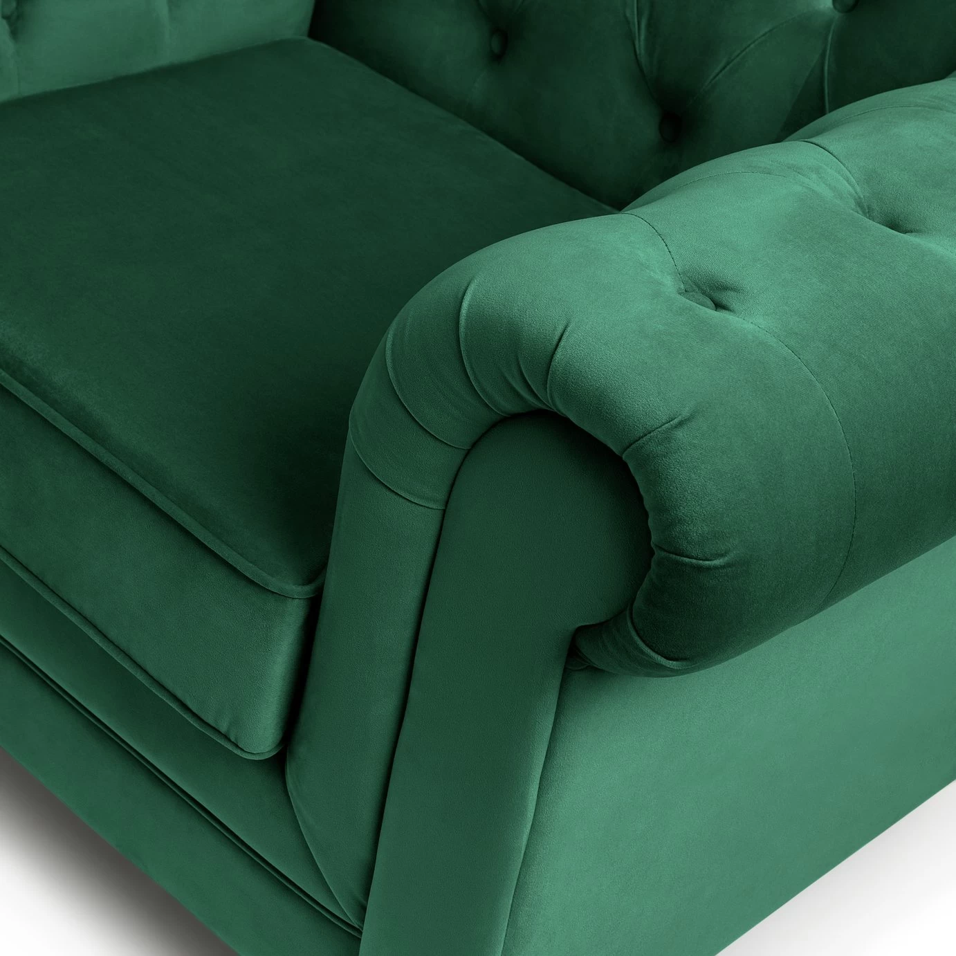 Habitat Chesterfield Velvet Armchair - Green 7 Habitat Chesterfield Velvet Armchair - Green - Image 5