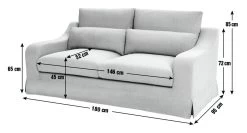 Habitat Odin Fabric 2 Seater Sofa - Natural -Sofa Discount Store 9503072 R E001