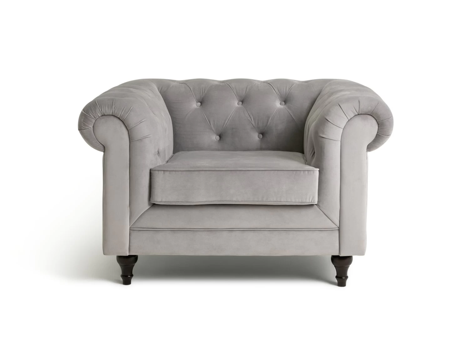 Habitat Chesterfield Velvet Armchair - Light Grey 3 Habitat Chesterfield Velvet Armchair - Light Grey