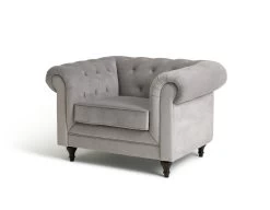 Habitat Chesterfield Velvet Armchair - Light Grey 13 Habitat Chesterfield Velvet Armchair - Light Grey -Sofa Discount Store 9513402 R Z002A