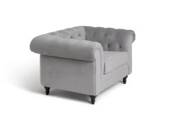Habitat Chesterfield Velvet Armchair - Light Grey 15 Habitat Chesterfield Velvet Armchair - Light Grey -Sofa Discount Store 9513402 R Z004A