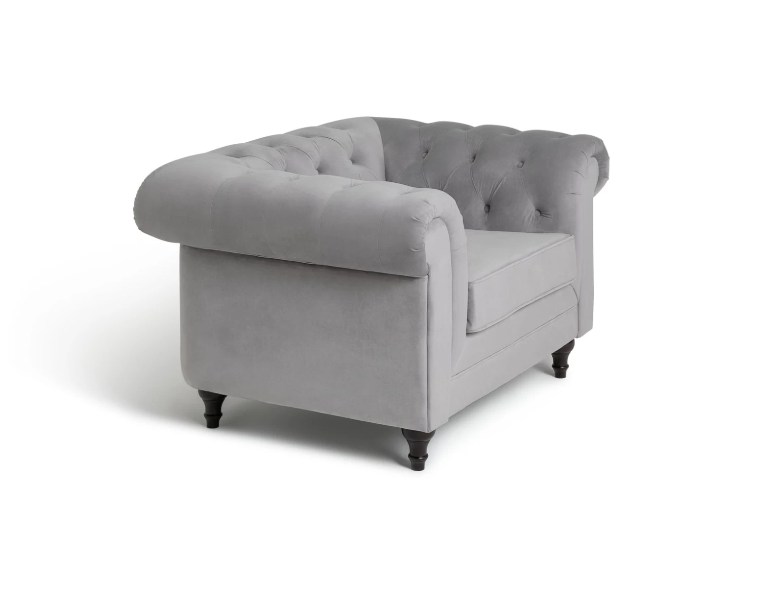 Habitat Chesterfield Velvet Armchair - Light Grey 7 Habitat Chesterfield Velvet Armchair - Light Grey - Image 5