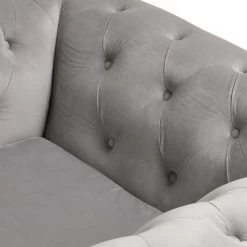 Habitat Chesterfield Velvet Armchair - Light Grey 16 Habitat Chesterfield Velvet Armchair - Light Grey -Sofa Discount Store 9513402 R Z005A